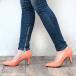  офис casual формальный 8cm каблук туфли-лодочки / 5314 ( orange )