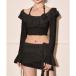  гонки женский Lace Ladies [4 позиций комплект ] цветок узор sia- tops имеется бикини купальный костюм ( черный )[ замена * возвращенние товара не возможно ]