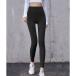  гонки женский Lace Ladies solid цвет высокий талия тугой Fit йога леггинсы ( черный )