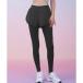  гонки женский Lace Ladies поддельный Layered с карманом йога леггинсы низ ( черный )