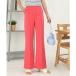  Ad tiead thie semi flare pants центральный si-m талия резина цвет кромка широкий .. женский осень-зима ( розовый )