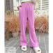  Ad tiead thie semi flare pants центральный si-m талия резина цвет кромка широкий .. женский осень-зима ( свет розовый )