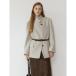 �륨�֥� LOEUVRE High-neck Belted Wool Jacket ��OATMEAL��
