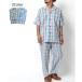 ma LUKA waMARUKAWA [ весна лето ][NICOLE MORRISON] Nicole molison короткий рукав пижама проверка верх и низ в комплекте / часть магазин надеты ночное белье (lai