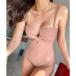  Mini Mini магазин miniministore One-piece купальный костюм моно kini все в одном [ товары без возможности возврата ] ( розовый )