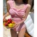  Mini Mini магазин miniministore моно kini One-piece купальный костюм все в одном [ товары без возможности возврата ] ( розовый )