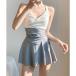  Mini Mini магазин miniministore One-piece купальный костюм все в одном купальный костюм Корея способ [ товары без возможности возврата ] ( белый × серый )