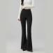 nijiblanijibra.?.. semi flare pants прекрасный ножек брюки ножек длина эффект flare pants высокий талия талия резина Корея casual брюки брюки z