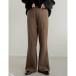 li Эдди Re:EDIT замша штемпель толчок flare pants ( Brown )
