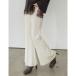 li Эдди Re:EDIT ребра вязаный толчок flare pants ( слоновая кость )
