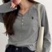ji-laGeeRA [U.S. POLO ASSN.]V шея Henry ребра cut and sewn (mok серый )