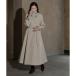  Louis ruebtikRUIRUE BOUTIQUE [2way] чистый Silhouette * двойной maxi flair пальто ( ремень имеется ) l шерсть 