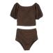 titi Bait titivate пуховка рукав раздельный бикини / купальный костюм [ товары без возможности возврата ] ( темно-коричневый )