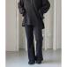  Urban Research дверь zURBAN RESEARCH DOORS FORK&amp;SPOON ребра вязаный flare pants ( темно-синий )