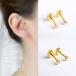  серьги женский нержавеющая сталь винтового типа Gold циркон 2mm один шарик 20 мера 20G серьги-гвоздики пирсинги металл аллергия соответствует Stainless из нержавеющей стали 