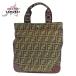 FENDI Fendi Zucca Brown tea canvas leather 2454 26555 99 eko-bag shopping bag folding lady's 405247