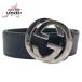  прекрасный товар GUCCI Gucci Inter locking G черный чёрный серебряный кожа 114876 85 34 ремень для мужчин и женщин 501957