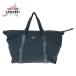 PRADA Prada te Hsu tosafia-no треугольник Logo plate темно-синий нейлон / кожа сумка "Boston bag" путешествие сумка дорожная сумка 601368
