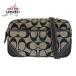  прекрасный товар COACH Coach signature черный чёрный серый парусина / кожа сумка "body" поясная сумка женский 601976
