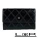 # прекрасный товар # Chanel Bicolore ячейка для монет футляр для карточек футляр для визитных карточек овечья кожа черный [249723]*