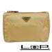 # новый такой же # Prada треугольник Logo сумка бардачок косметика макияж te Hsu to нейлон бежевый [374784]2