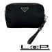 # прекрасный товар # Prada треугольник Logo сумка бардачок косметичка нейлон черный 1NE021[432385]9