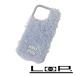  MiuMiu # не использовался # смартфон iPhone 14Pro кейс овца мех шерсть голубой 5ZH163 коробка [555688]1