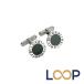  BVLGARY # б/у # BB запонки аксессуары мода оникс SV 925 черный серебряный [691171]11