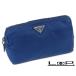 [ последнее снижение цены 6/11 день 01:59 до ]# б/у # Prada сумка макияж косметические мелочи inserting нейлон te Hsu to синий blue 1NA693 [A70594]