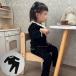  baby Kids девочка выставить black flower set up черный чёрный цветочный принт гонки воротник длинный рукав хлопок симпатичный Корея способ 70cm 80cm 90cm 100cm за границей импорт ребенок одежда 