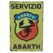  abarth сервис желтый цвет металлический metal автограф plate ABARTH FIAT500 Cinquecento табличка жестяная пластина античный гараж интерьер реклама Cafe 