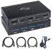 ES-Tune HDMI KVM переключатель 2 ввод 1 мощность USB2.0&Type-C терминал соответствует 4K@60Hz ручной / проводной дистанционный переключатель источник питания не необходимо HD