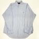 [ old clothes ]RALPH LAUREN( Ralf * low Len ) color shirt Y shirt long sleeve oxford plain blue tops American Casual cotton 100% 16 1/2 35