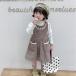 * Brown * 80cm * One-piece вельвет вышивка девочка One-piece Kids вельвет One-piece вышивка толстый сарафан 
