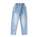 * голубой * 120CM джинсы Kids почтовый заказ Denim повреждение джинсы длинные брюки ji- хлеб низ Junior ребенок одежда ребенок ..