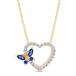 AFFY 14k Yellow Gold Over Sterling Silver Simulated Blue Sapphir ¹͢