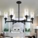 HCCZ 6 Light Farmhouse Chandelier Black Dining Room Light Fixtur ¹͢