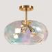 Wrlmfy Brushed Brass Gold Semi Flush Mount Ceiling Fixture with  ¹͢