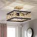 XINGQI Modern Ceiling Light Fixture 13'' Black and Gold Semi Flu ¹͢