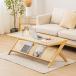 GOFLAME Bamboo Coffee Table, 2 Tier Rectangular Coffee Table wit ¹͢