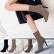  bootie lady's suede style short boots back Zip stretch boots high heel po Inte dotu shoes adult lovely Korea manner 