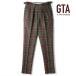 GTA /ji- чай a- tartan в клетку шерсть 2 плиссировать g LUKA брюки (GHURKA SARTORIALE/17868)( оливковый основа style )