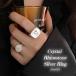  crystal стразы серебряное кольцо кольцо Silver925 оригинальный серебряный серебряный аксессуары ювелирные изделия серебряный 