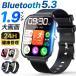 �X�}�[�g�E�H�b�` 1.9�C���`���� Bluetooth5.3 �ʘb�@�\ �����Y �r���v ���N�Ǘ� �S���� 24���ԑ��� ���b�Z�[�W�ʒm ���{��Ή� iPhone/android�Ή�