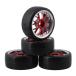 Mxfans 4 piece insertion . red smooth . hard drift tire Y- chrome wheel RC1:10 onroad racing car car & drift therefore 