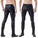 Mens Slim Fit Stretch Fashion Faux Leather Pants