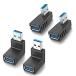 USB 3.0 ���p 90�x L���^ �����ϊ��A�_�v�^�[ �I�X�~���X ���� 5Gbps 4�^�C�v1�Z�b�g �E����/������/�����/������ 4�Z�b�g