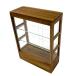  miniature showcase wooden 3 step shelves the back side glass door display 