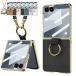 Galaxy Z Flip7 5G �P�[�X �J�o�[ �����h�~ PC+�����t�B���� ���U�[�� �v���X�`�b�N�� �X�g���b�v�t�� ���|�� �V�����_�[ �X�}�z�ی�P�[�X �����O�t�� �X�g���b