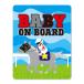  машина стикер лошадь . ездить младенец серый BABY ON BOARD Bay Be on панель машина магнит стикер .. пачка соответствует 210 иен ~